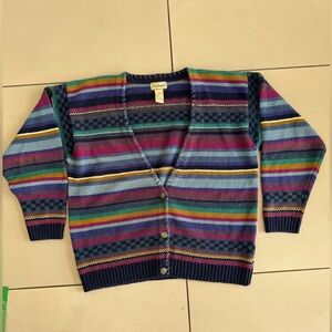 Vintage L.L. Bean Multicolor Striped Cardigan